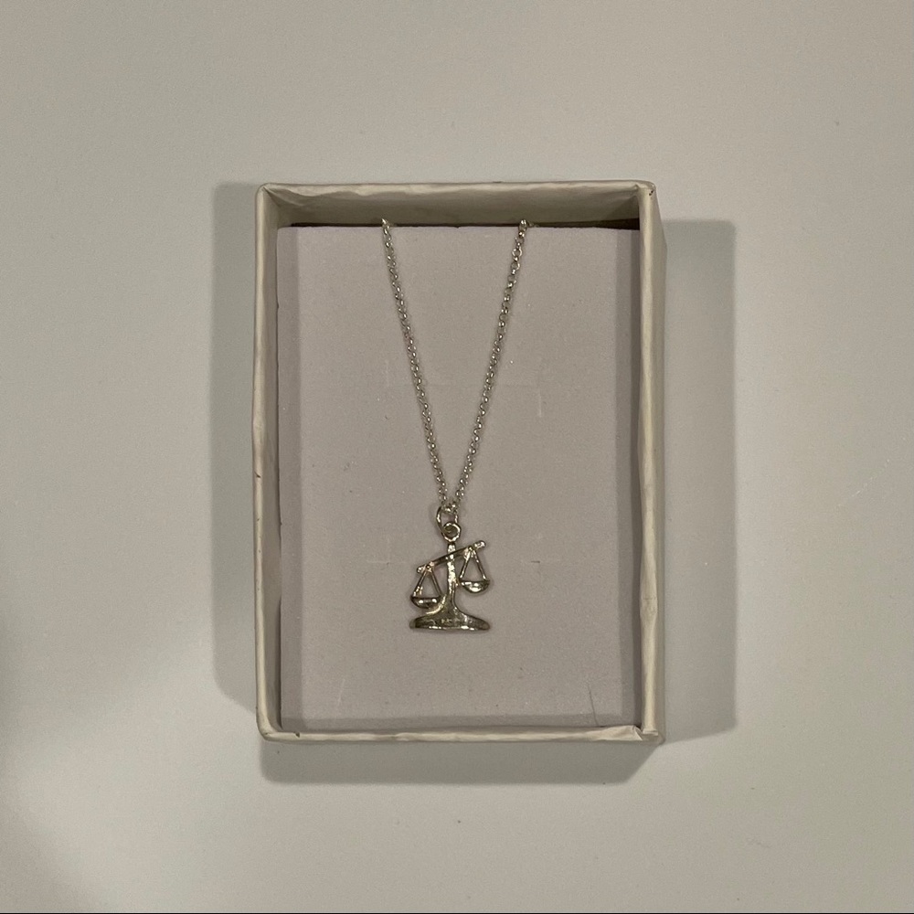 Never Worn Sterling Silver Libra Zodiac Necklace